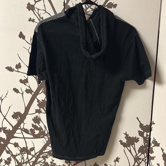 StraightFaded Size Small Black/Grey T- Shirt With Front Pocket and Hoodie $20 - Picture 2 of 8